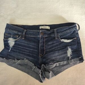 Abercrombie‎ & fitch Distressed Low Rise Denim Micro Shorts Size 8